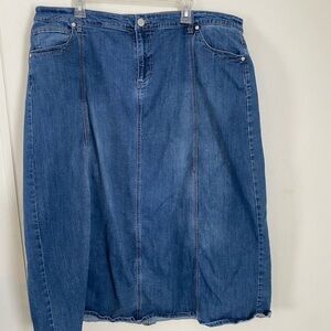 Classic Blue Denim Pencil Skirt